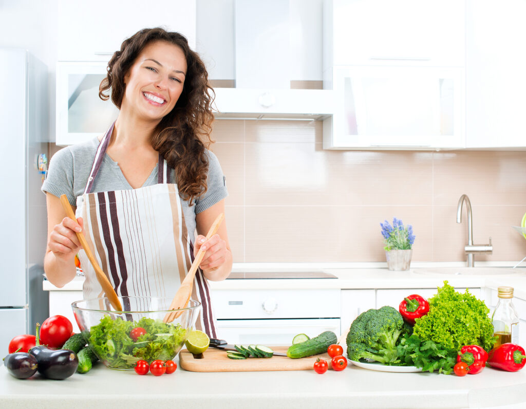 Preparing a fresh wholefood meal to break a fast well